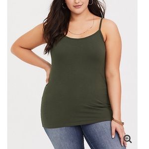 Olive green scoop neck foxy cami